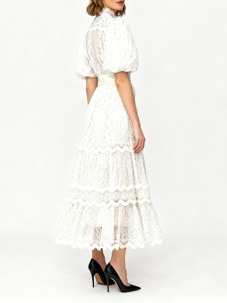 TWOTWINSTYLE Dot Print Sheer D - Linen Dress Wrap avis et prix