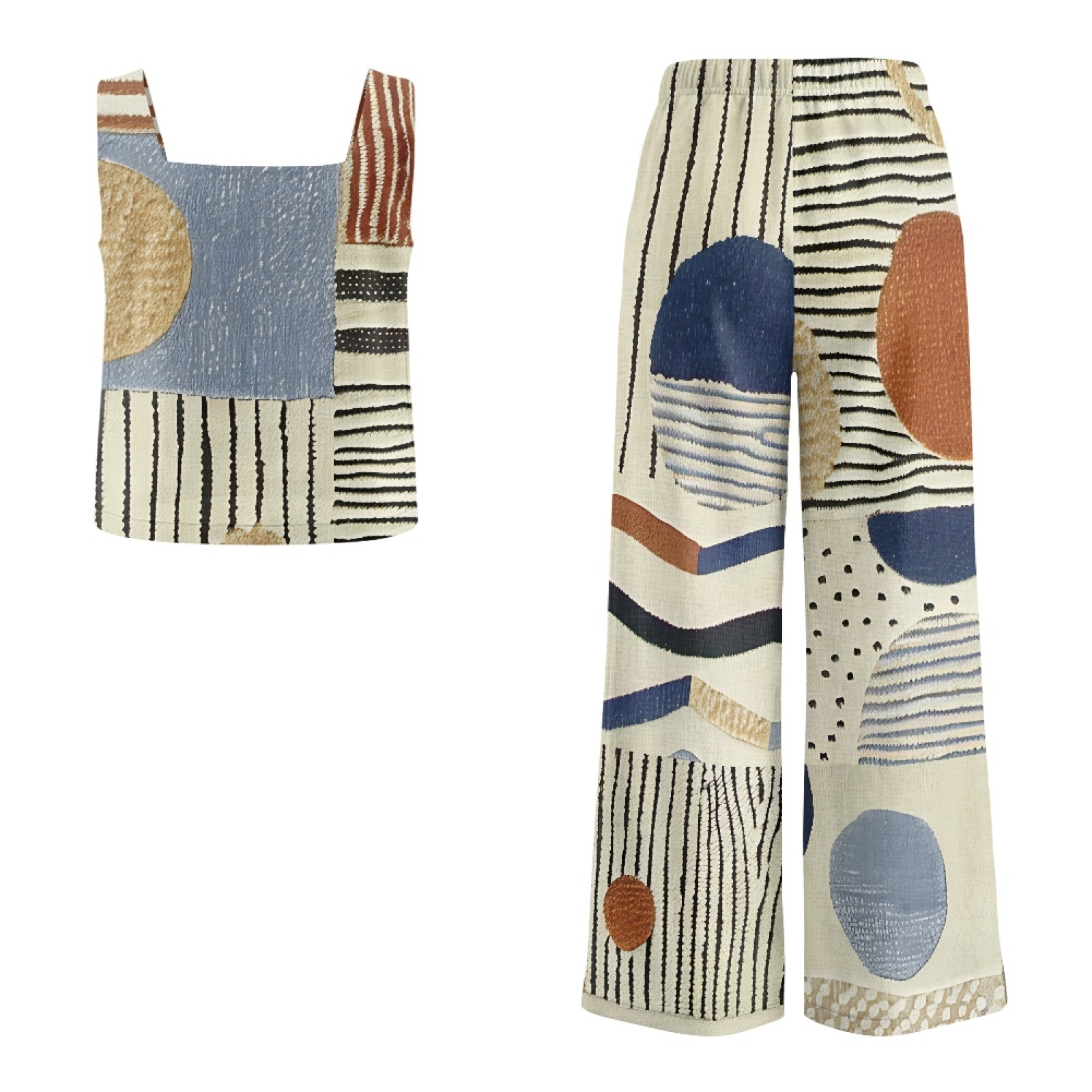 INSTANTARTS Women’s Linen Vest - Linen Pant Wide avis et prix