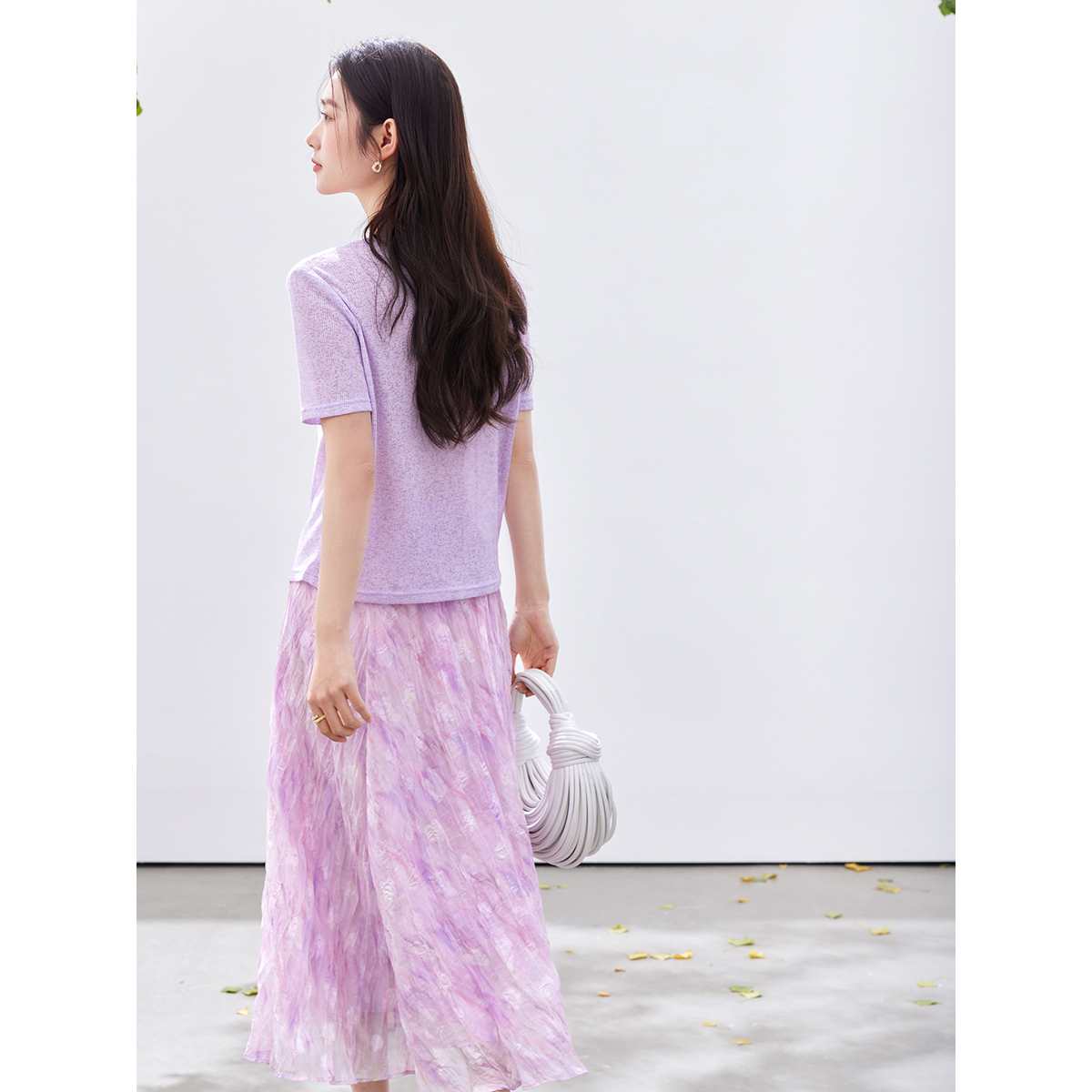 VIMLY Women's Purple Floral Pr - Midi Skirt Floral avis et prix