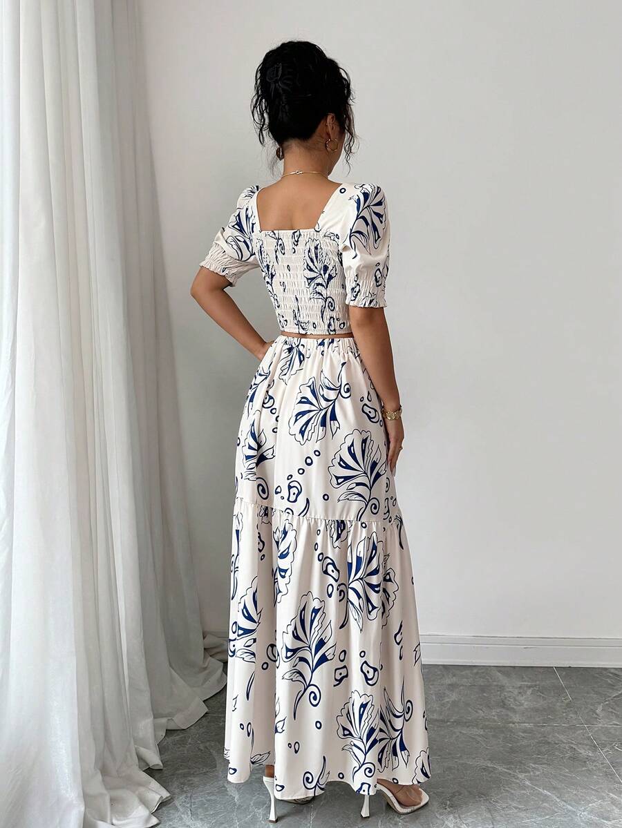 Floral Print Women 2Pcs Outfit - Romper Floral Print avis et prix