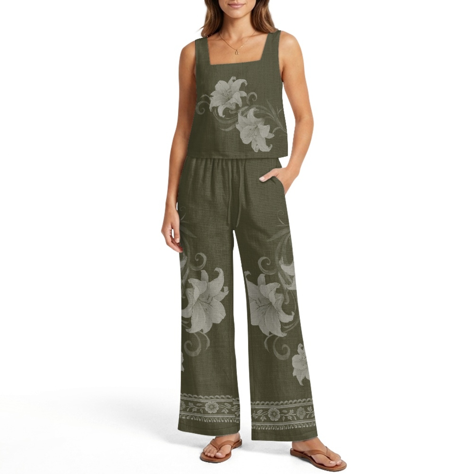 INSTANTARTS Women’s Linen Vest - Linen Pant Wide avis et prix