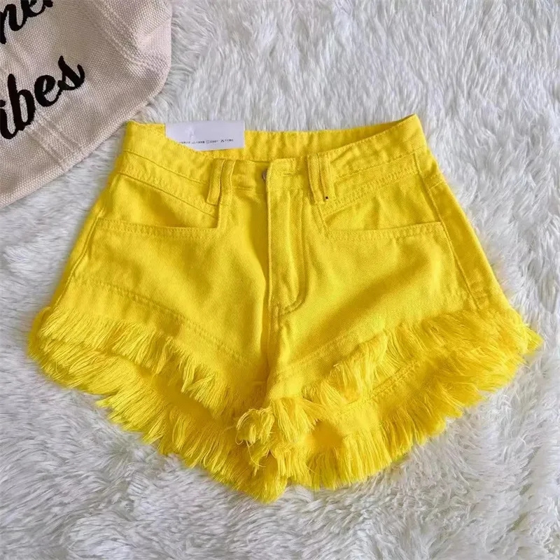 Trendy Denim Hot Pants Button  - Shorts Denim Frayed avis et prix