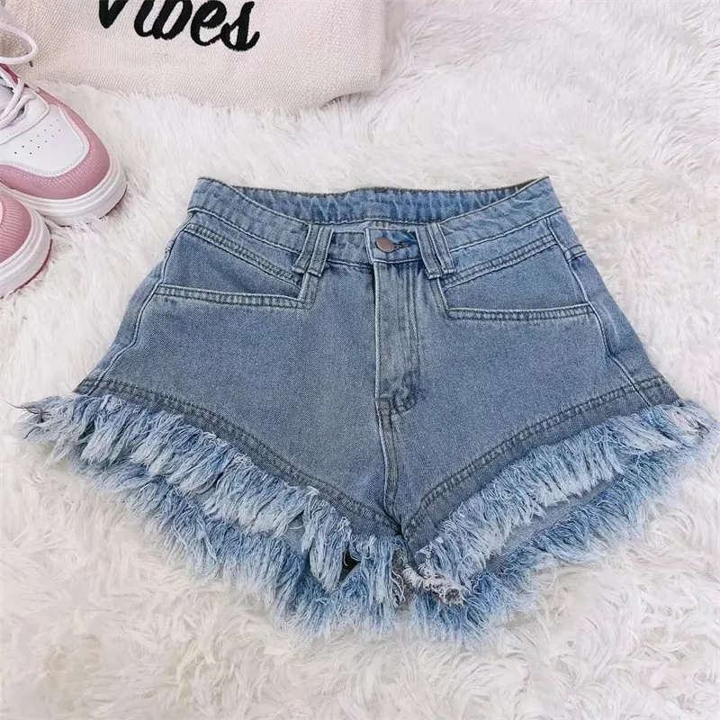 Trendy Denim Hot Pants Button  - Shorts Denim Frayed avis et prix