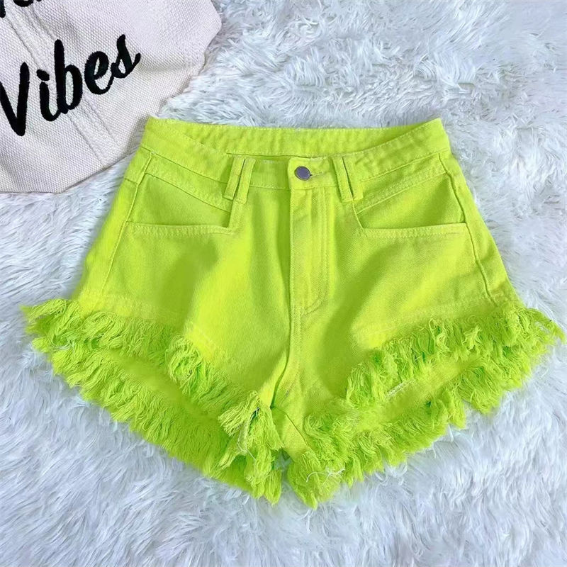 Trendy Denim Hot Pants Button  - Shorts Denim Frayed avis et prix