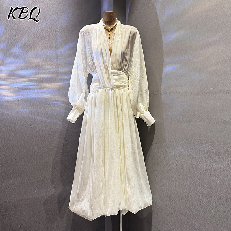 KBQ Solid Elegant Loose Chic D - Linen Dress Wrap avis et prix