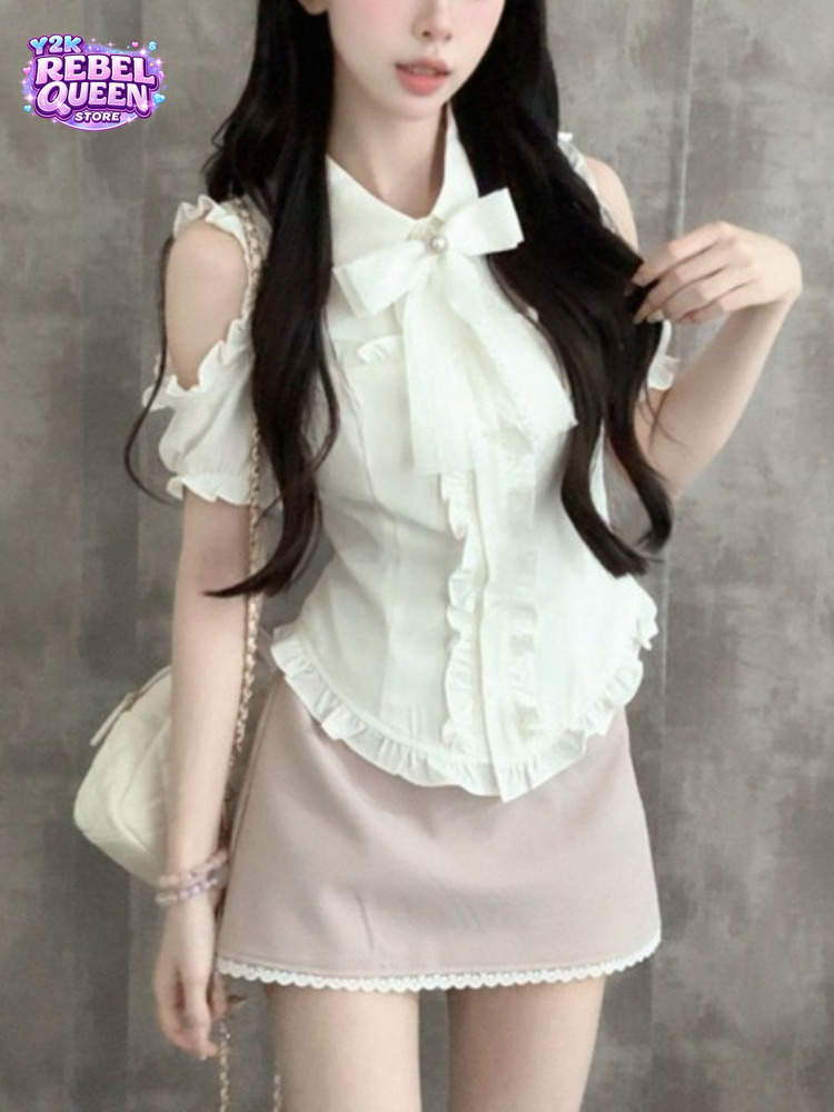 Japanese Sweet New 2 Piece Set - Blouse Off Shoulder avis et prix