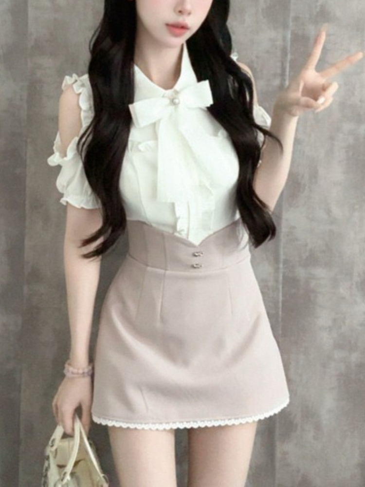 Japanese Sweet New 2 Piece Set - Blouse Off Shoulder avis et prix