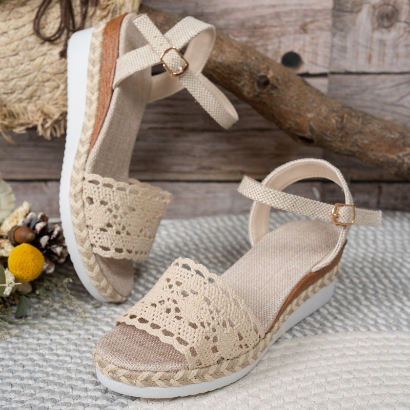 Women Lace Wedge Sandals Espad - Wedge Espadrille Women avis et prix