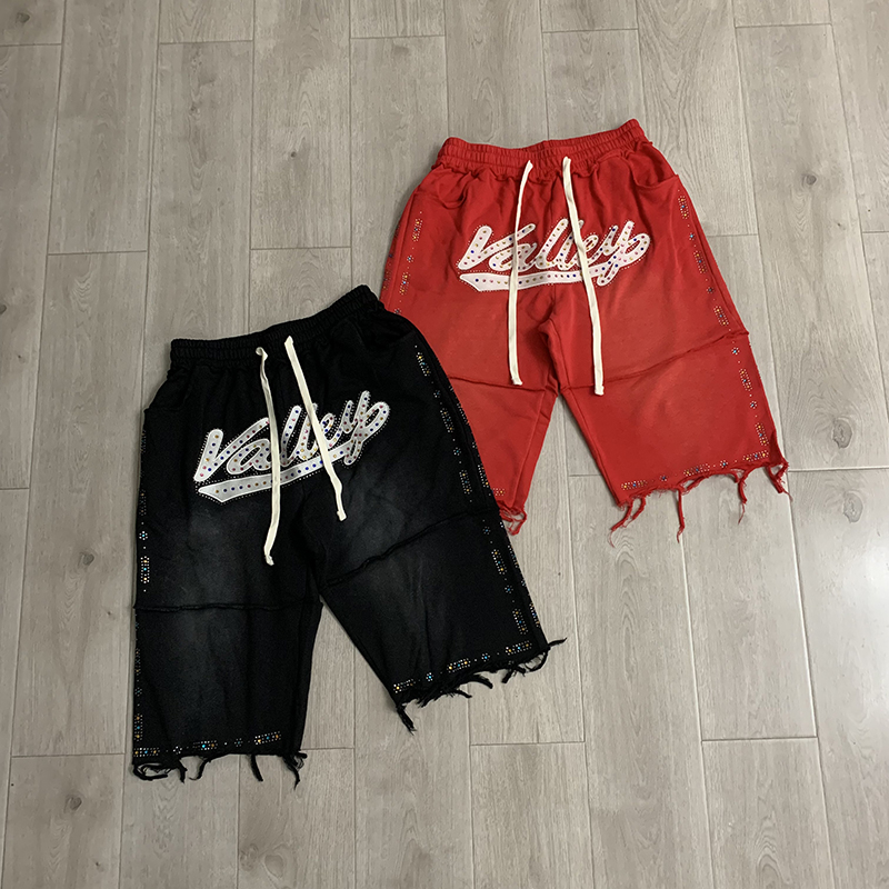 VALLEY Men Black Knee Casual S - Shorts Denim Frayed avis et prix