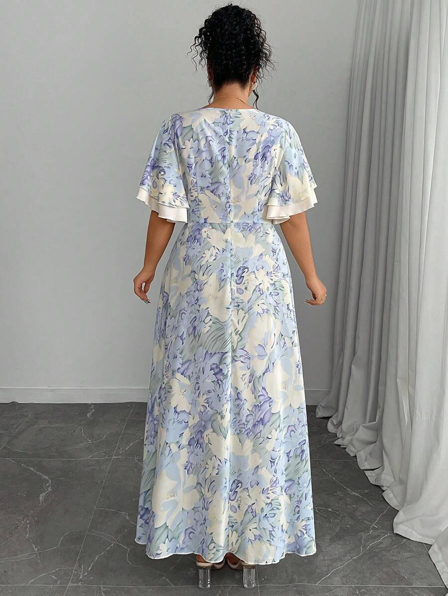 Plus Size Floral Print Square  - Midi Skirt Floral avis et prix