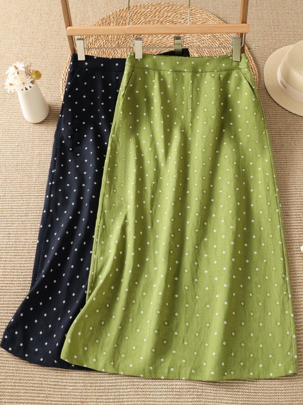 High Waist Floral Half Skirt T - Midi Skirt Floral avis et prix