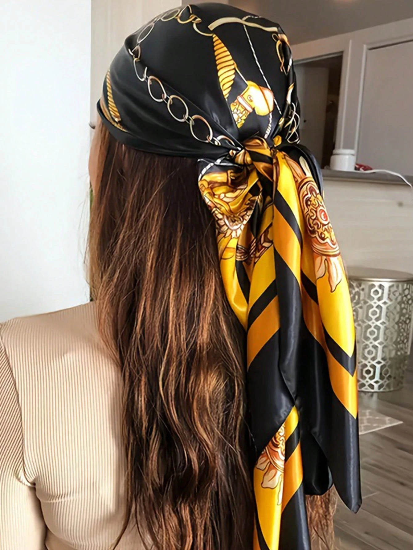 Luxury 90*90CM Vintage Chain P - Headband Summer Knit avis et prix