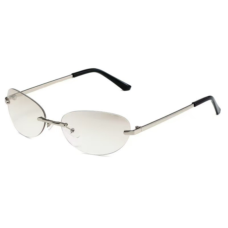 Rimless  Oval Sun Glasses for  - Sunglasses Cat Eye avis et prix
