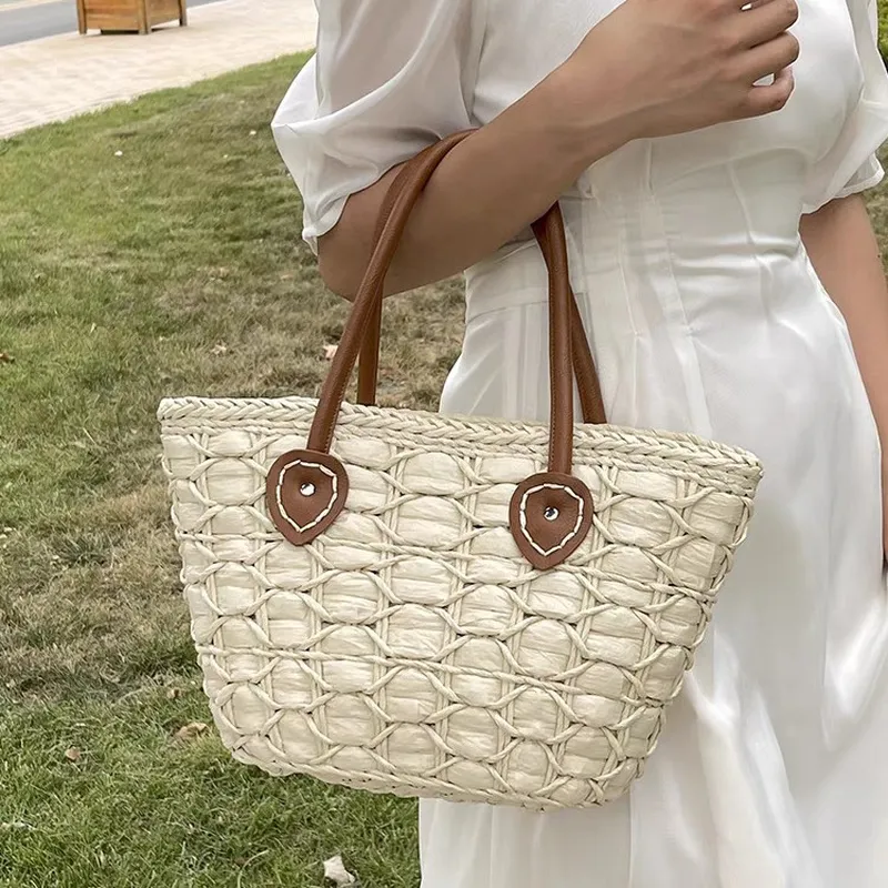 Retro European American woven  - Tote Bag Beach avis et prix