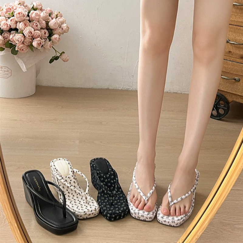 Women Platform Wedge Heel Slip - Romper Floral Print avis et prix